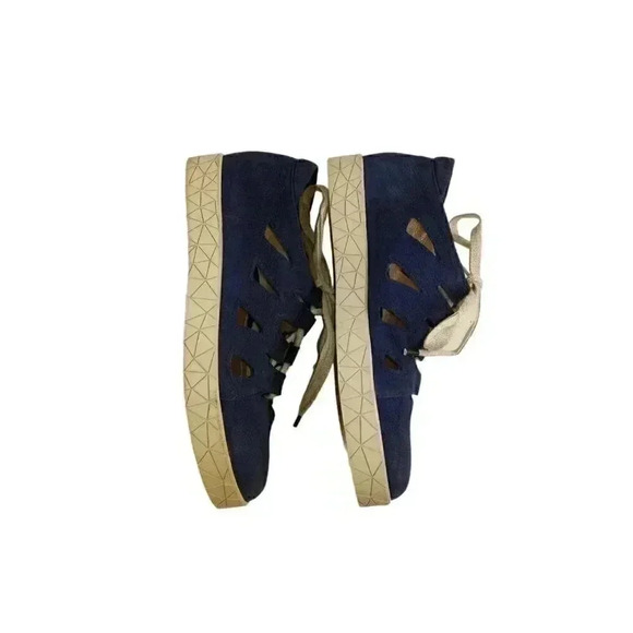 BeautiFeel Sandals Womens 37 Blue Beige Fisherman Lace Up Closed Toe - Picture 4 of 10